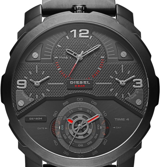 Men's Diesel Machinus Oversized 4 Time Zone Watch - Picture 1 of 11